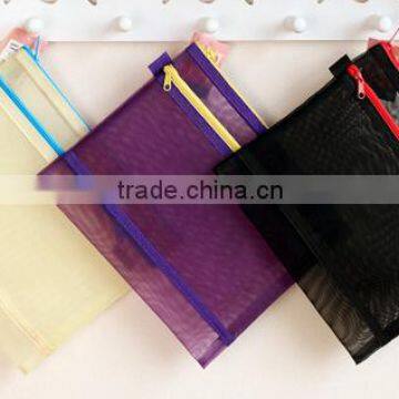 A4 B5 A6 Bump Color Grid Double Zipper Bag Students Learning Stationery to Receive Bag, Pen Bag Pn6420 photo-2