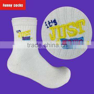 Mens cotton socks with funny logo design pattern ocks custom personalized embroidery designs long lot socks