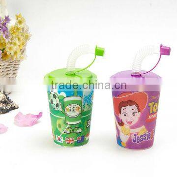 plastic cup with lid and straw