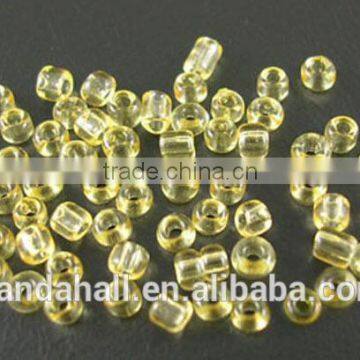 12/0 Glass Seed Beads, 2mm Transparent Yellow Glass Beads(SDB2)