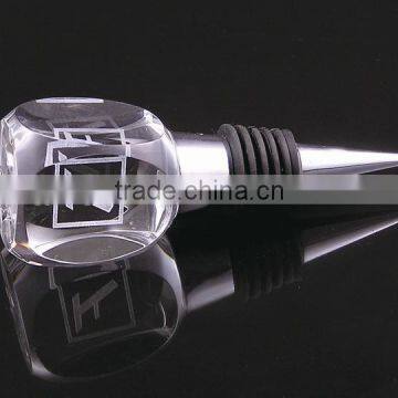 Inner laser crystal bottle stopper glass wine stoppers