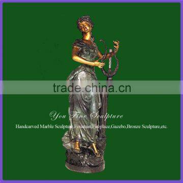 Outdoor Garden Western Bronze Girl Sculpture