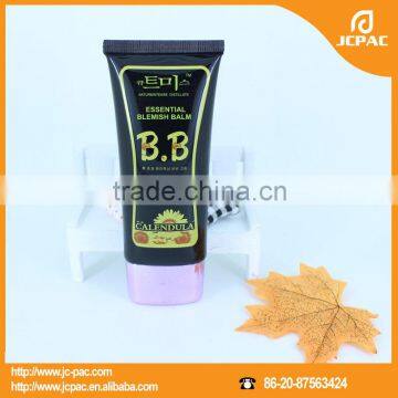 pe 2oz metallic cap bb cream plastic tube oval shape