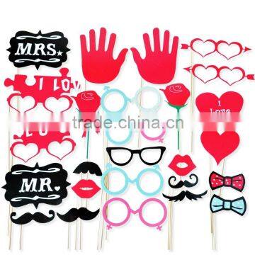 26pcs Wedding Party Creative Photo Props for Wedding Photos Rose Romantic Photo Props