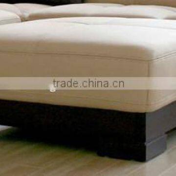 Wooden frame leather and foam ottoman HDOT109