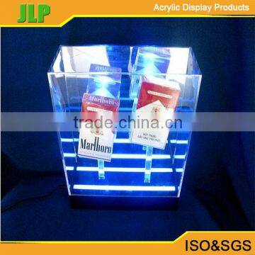 JLP 2016 New acrylic cigarettes display shelf,plastic waterproof cigarette case