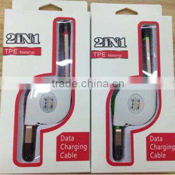2 in 1 Usb Retractable Cable,usb Micro Cable,micro Usb Charge Cable for IPhone 6 photo-6
