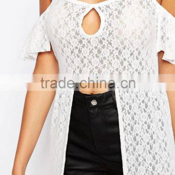 Latest Fashion The Ragged Priest Cold Shoulder Maxi Cami Top In Lace