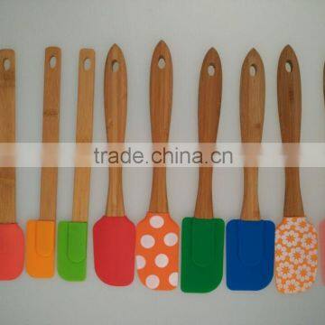 Bamboo silicone cutlery spatula utensils