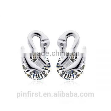 Wholesale Jewelry The Explosion of Earrings Earrings With a Pair of Swans Zircon Fashion Korean Women's Earrings photo-2
