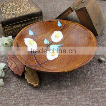 Vintage Wooden Tableware Circular Fruit Printing Plate photo-3