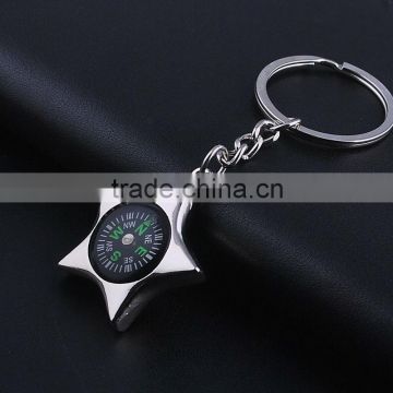 Creative gifts wholesale custom key chain small adorn article personality key pentagram compass keychains