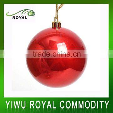 Customed Plain Red Plastic Christmas Ball