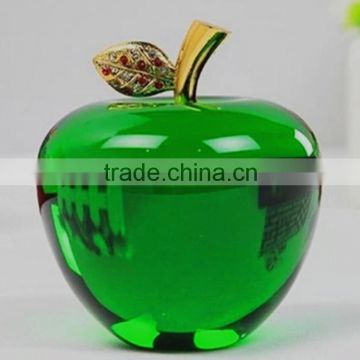 2016 crystal glass green apple paperweight wholesale