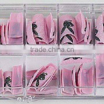 100Pcs Airbrushed Prench Nail False Art Tips HN371