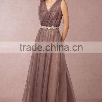 (MY6899) MARRY YOU Custom Made V-neck Sleeveless Floor-length Tulle Alibaba Evening Dress