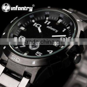 INFANTRY 2015 Men's Black Stainless Steel Cheap Military Watch