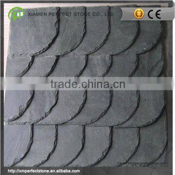 Black Slate Fish Scale Roof Tile For Sale