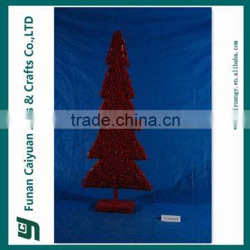 2014 new style holiday popular hot sell red wooden artificial christmas tree