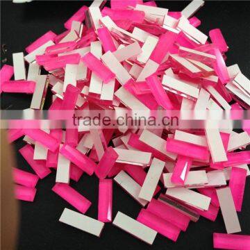 new arrival beautiful honey rose color rectangle shape glass cut decorative stone