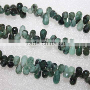 Natural Shaded Emerald Faceted Drops