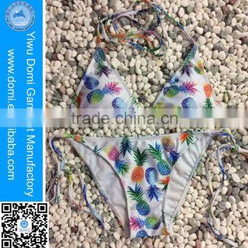 Fluorescence Color Printed Pineapple Swimwear Brazilian Bikini