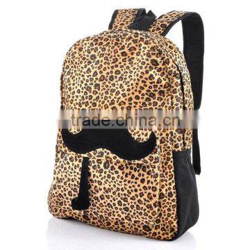 New Fashion Women Backpacks Lovely Beard Vintage Leopard Bag European and American Style PU Leather Backpacks