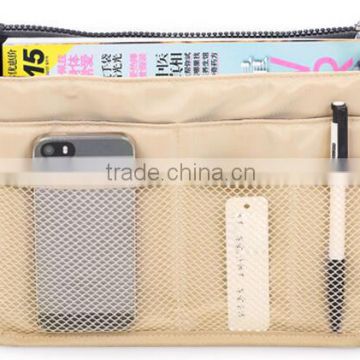 2016 OEM Dual Insert Multi-Function Travel Pouch Handbag-Makeup Tidy Organizer make up bag