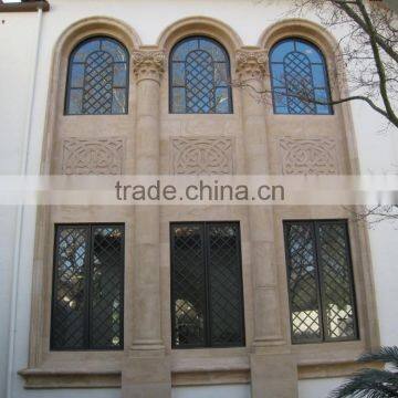 Church exterior wall pillar half decorative stone columns