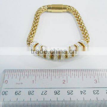 Stainless Steel Bracelet with Crystal Charm