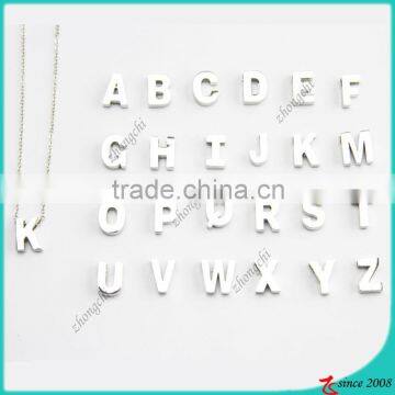 Silver metal personalized letter alphabet necklace (PN)