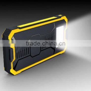 12000mah solar power bank with flashlight