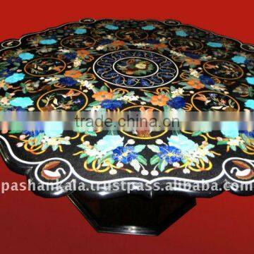 Black Marble Inlaid Table Top