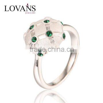 925 Silver Green Gemstone Racing Pigeon Rings Wholesale