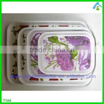 4set printed hard plastic tray