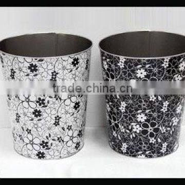Round tin can waste bin/Metal waste bin/Tin Trash can