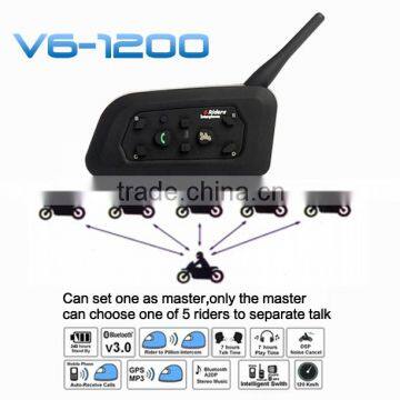 Topsale bluetooth intercom headset for helmet supporting 6 riders