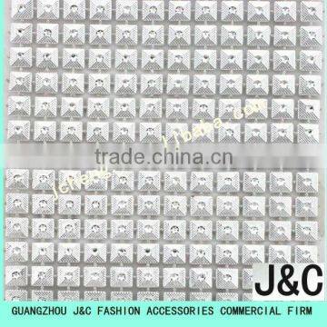 Plastic mesh of silver color for shoes and garments accessory/decoration