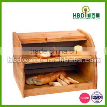 High Quality Large Bamboo Bread Box,bamboo Bread Bin for Sale
