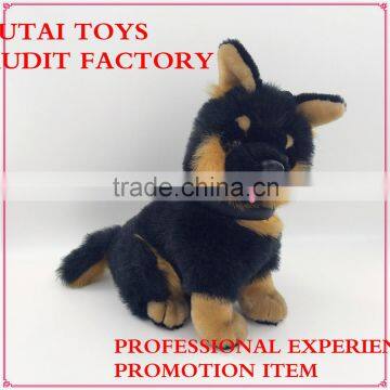 Black plush dog toys simulation with amigo necklet