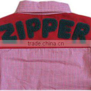 Boys Fashion Latest Design 100%cotton Red Check t Shirt