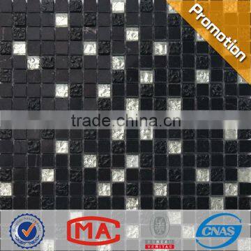 JTC-1320 popular imitation silver leaf glass mosaic tile for interior wall