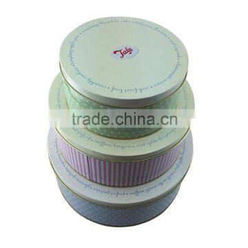 dongguan SGS approved round busicuit tin canister set