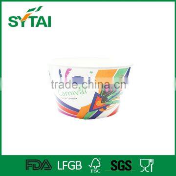 20oz custom logo printed disposable ice cream paper cup / yogurt containers double pe coated