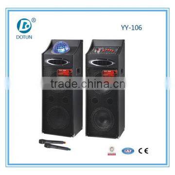 High power stage outdoor active speakers with remote and wireless mic and led light YY-106