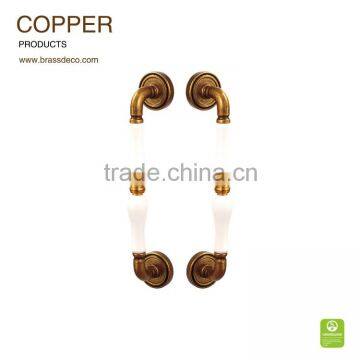 Hotel entrance door HK568 OB copper door luxurious handle