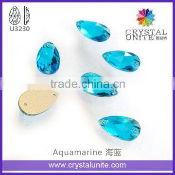 CRYSTAL UNITE Teardrop Sew on Stone Flatback Crystal Beads