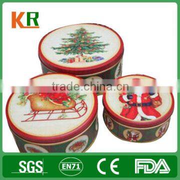 Custom Round Cookie Tin Box , Food Tin Box , Food Packaging Box