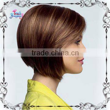 Simple Impressive Brown Hair Wigs With Blonde Highlights