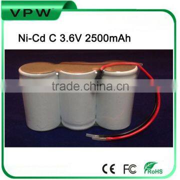 Rechargeable High Temperature Ni-cd C 3.6V 2500mAh battery pack